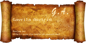 Gavrila Asztrid névjegykártya